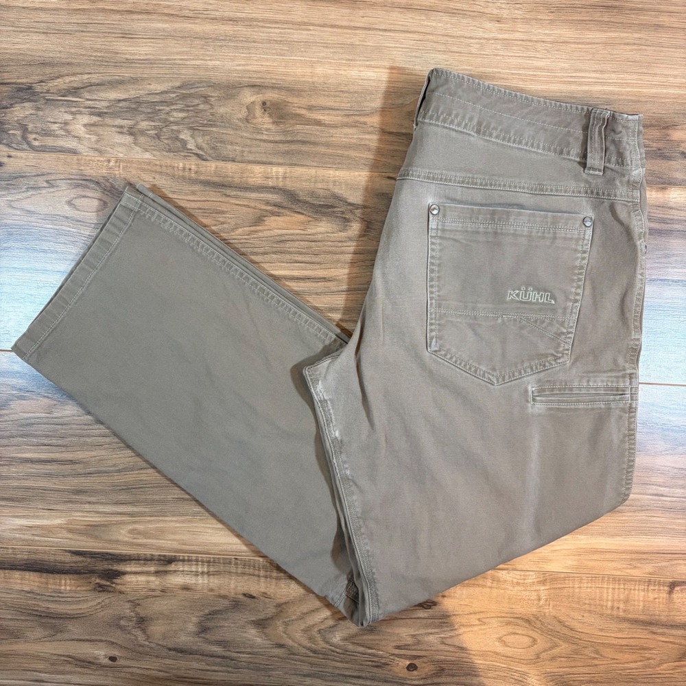 Kuhl Kanvas Jeans Mens 34x30 Khaki Tan Stretch Canvas Articulated Knee Pants